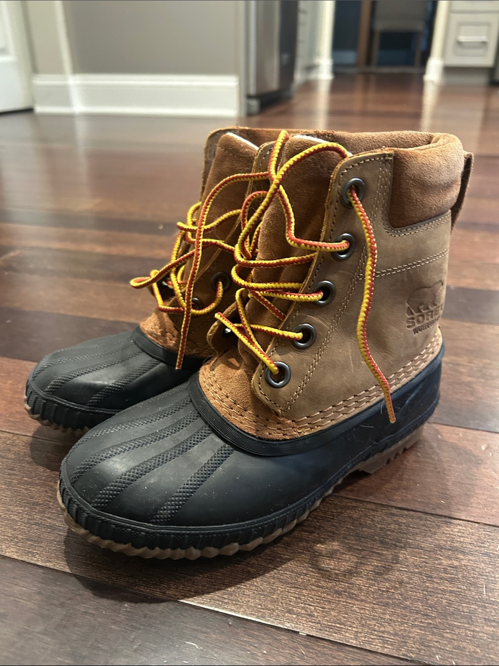 Sorel Kids Brown and Black Waterproof Lace-Up Rain & Snow Boots